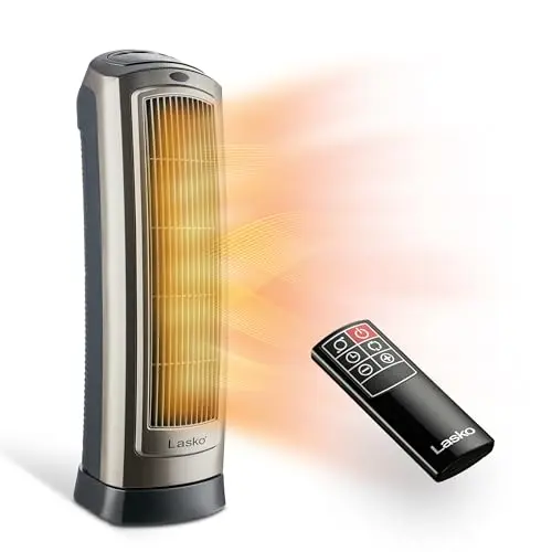 Lasko silver oscillating ceramic tower heater with digital display