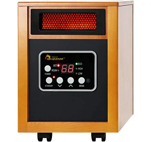 Dr Infrared Heater cabinet style with remote and wheels