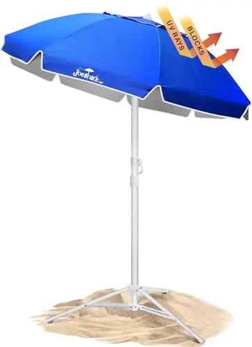 JoeShade portable UV sun shade umbrella with tripod stand in blue