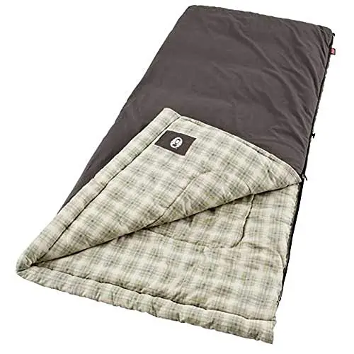 Coleman Heritage big and tall flannel sleeping bag in brown