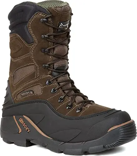 Rocky men's Blizzard Stalker Pro hunting boot in brown and black