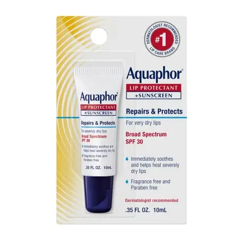 Aquaphor lip protectant with sunscreen tube