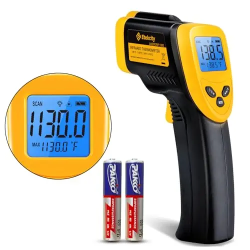 Etekcity Lasergrip 1080 infrared thermometer in black and yellow