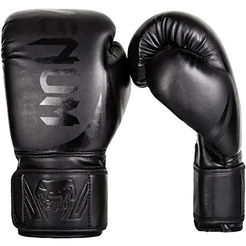 Venum Challenger 2.0 Boxing Gloves in black with wide wrist strap