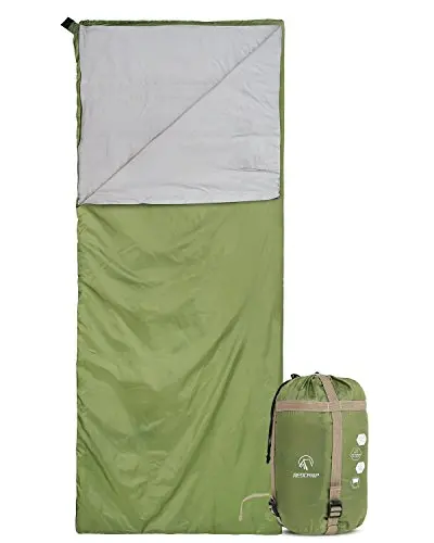 REDCAMP ultralight sleeping bag compressed in carrying sack