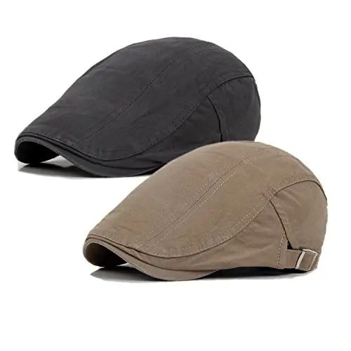 Qossi newsboy cap in flat style with adjustable side buckle