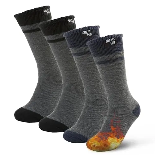 DG Hill thick thermal socks with brushed fleece lining for snow boots