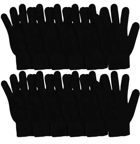 Winter Magic stretchy knit gloves in bulk 12-pair pack