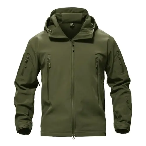 TACVASEN Men Winter Windproof Snowboard Softshell Parka Jacket