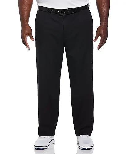 PGA TOUR Men's Flat Front Golf Pant in caviar color