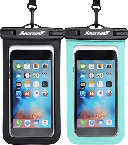 Hiearcool IPX8 waterproof phone pouch with adjustable lanyard for snorkeling
