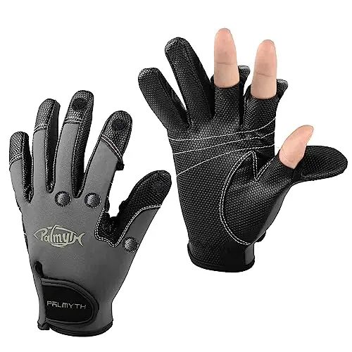 Palmyth neoprene fishing gloves with convertible finger design