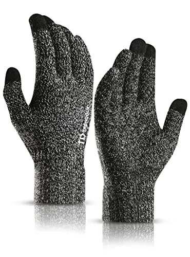 TRENDOUX knit touchscreen gloves with anti-slip palm