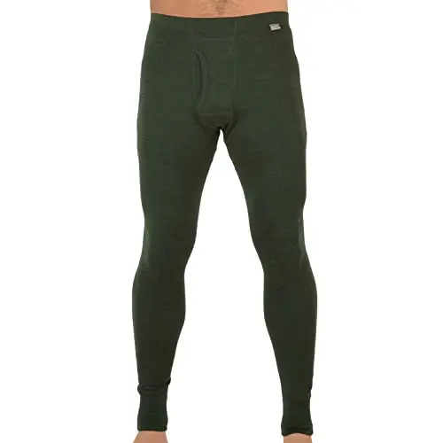 MERIWOOL men's merino wool base layer pants in army green