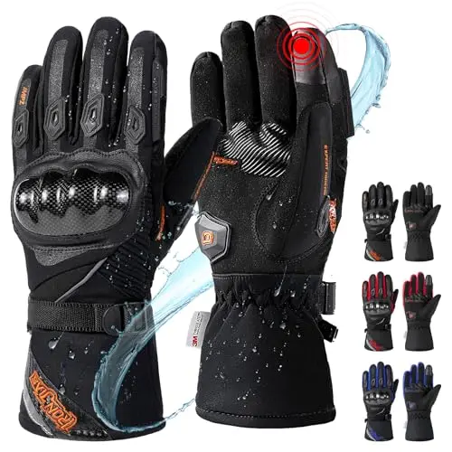 BORLENI waterproof motorcycle gloves with carbon fiber knuckle guards