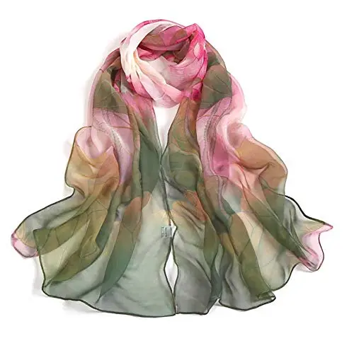 Floral print lightweight scarf for summer sun protection
