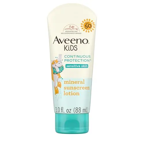 Aveeno Kids zinc oxide mineral sunscreen for sensitive skin