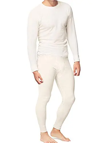 Place and Street men's cotton thermal underwear set in white