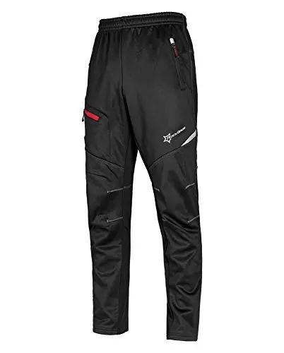 ROCKBROS men's windproof thermal cycling pants with fleece lining