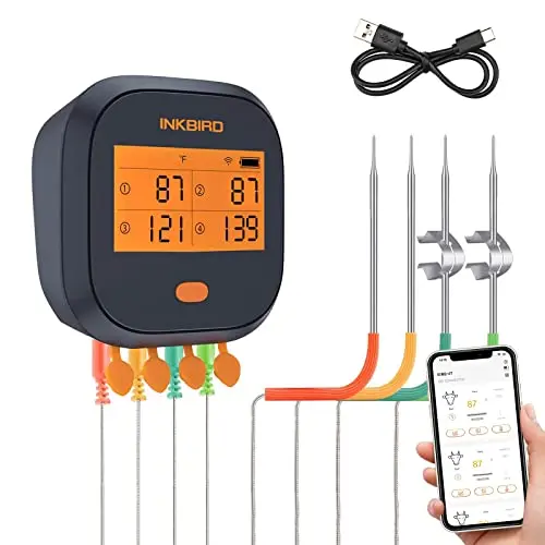 INKBIRD WiFi meat thermometer with 4 probes and app connectivity