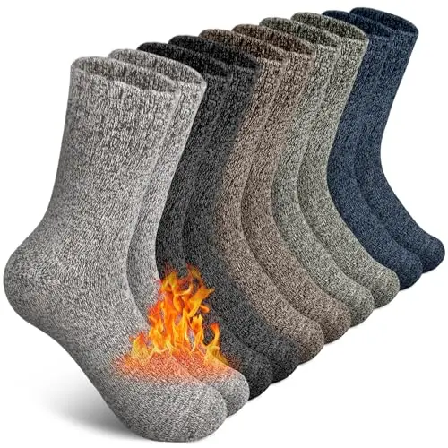 SIMIYA 5 pairs wool socks bundle for winter warmth
