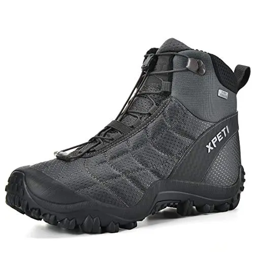 XPETI waterproof lightweight snow boots in grey and black