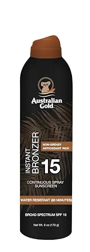 Australian Gold continuous spray sunscreen with bronzer