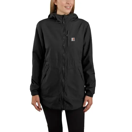 Carhartt women's Rain Defender relaxed fit lightweight coat in black