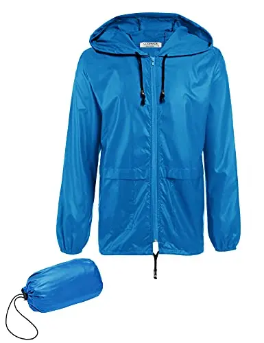 COOFANDY Men's Waterproof Jacket showing packable design