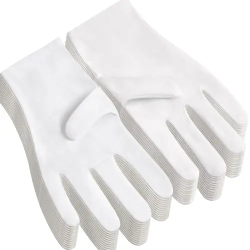 COOHORN white cotton gloves with upgraded thickness for eczema comfort