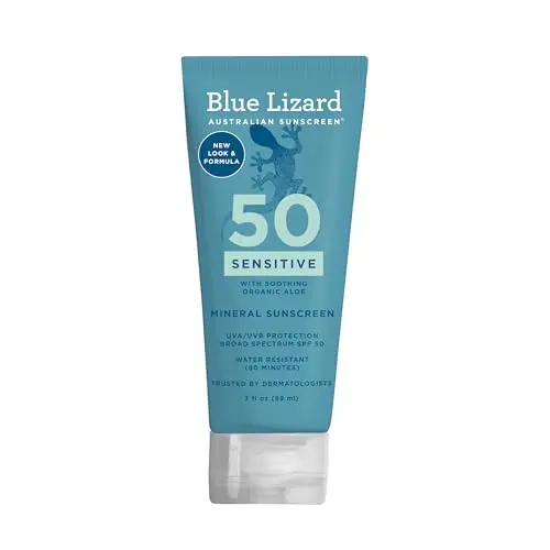 Blue Lizard Sensitive Mineral Sunscreen tube with smart cap technology