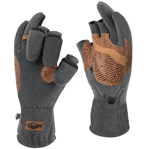 Palmyth magnetic fleece fishing gloves with convertible fingers