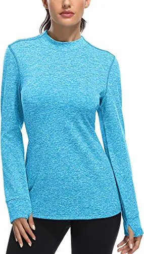 FULBELLE women's thermal fleece long sleeve shirt for cold weather running