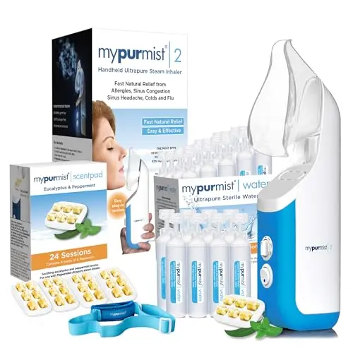 Mypurmist premium steam inhaler kit with hands-free strap and accessories