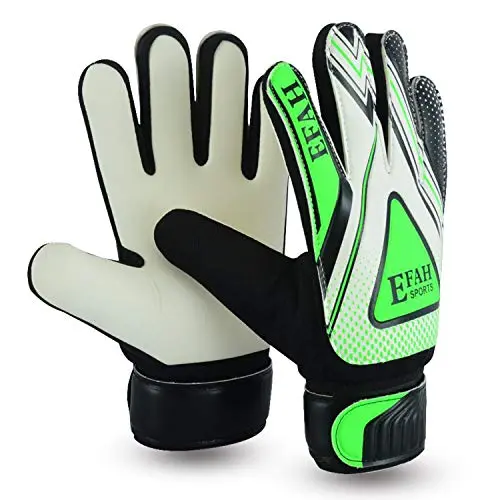 EFAH SPORTS Soccer Goalie Gloves for kids in black and green