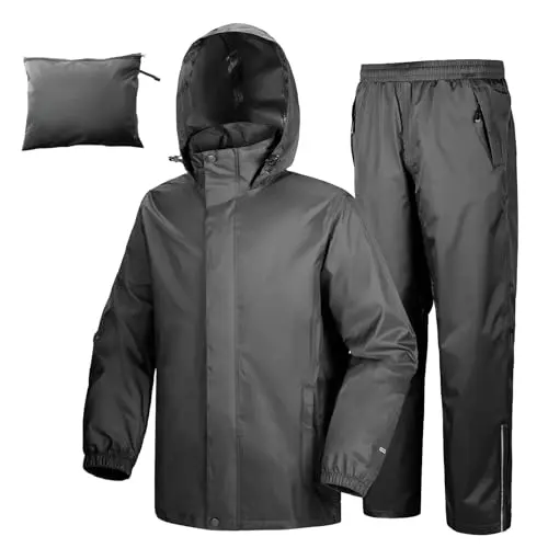 33,000ft Rain Suit with multiple pockets and packable storage