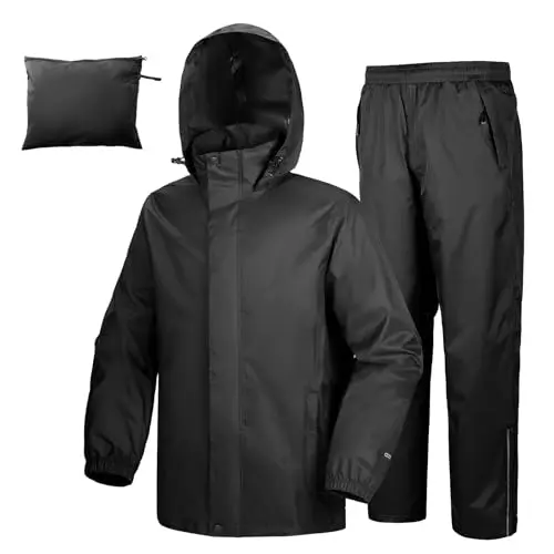 33,000ft men's waterproof rain suit with reflective piping