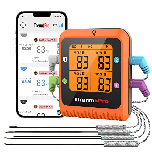 ThermoPro TP930 digital meat thermometer with four color-coded probes