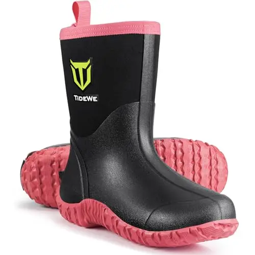 TIDEWE women's rubber boots with steel shank support