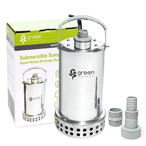 Green Expert 1 HP stainless steel submersible sump pump