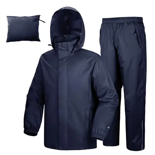 33,000ft men's waterproof rain suit for golf with packable storage bag