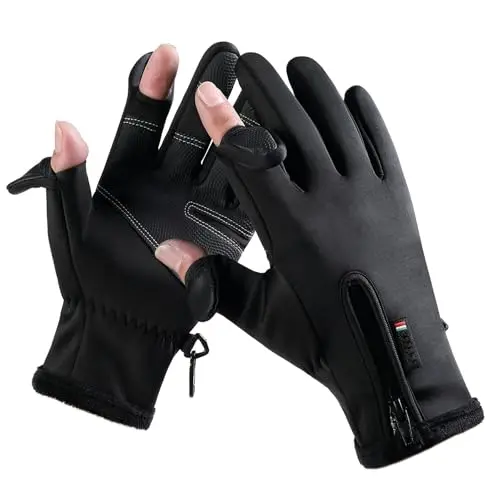 Bakovity winter gloves with touchscreen fingers and grip enhancement