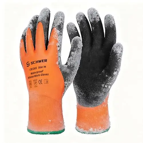 Schwer FreezeGuard winter work gloves in high-vis orange