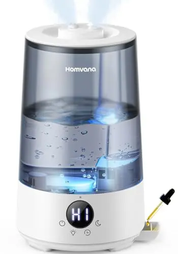 Homvana humidifier with grey finish and top-fill design