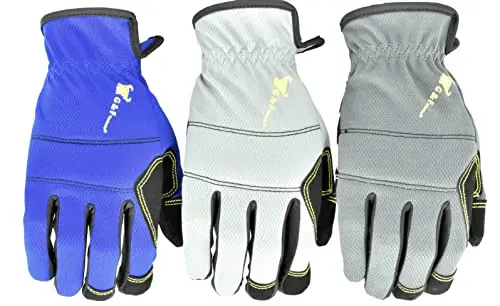 G & F Products utility gloves in assorted colors with padded palms