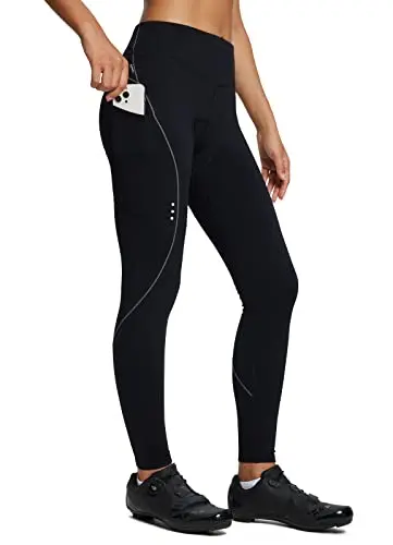 BALEAF women's winter cycling pants with gel padding and fleece lining