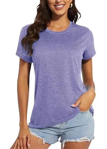 MAGCOMSEN women's short sleeve quick-dry t-shirt for hiking and running