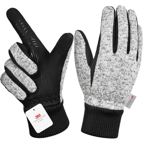 MOREOK insulated winter gloves with touchscreen for cold weather