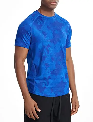 Mens dry fit running shirt with raglan sleeves