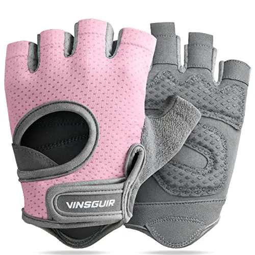 VINSGUIR women's workout gloves with cushion pads and breathable design